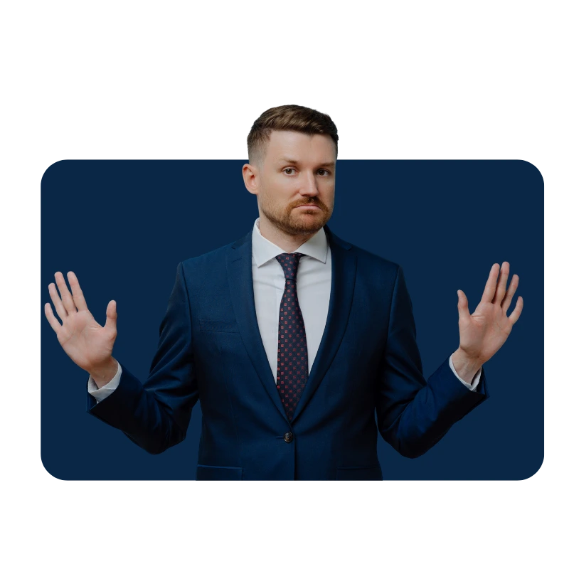 Anwalt, der eine ablehnende Haltung gegenüber "lautem" Marketing einnimmt